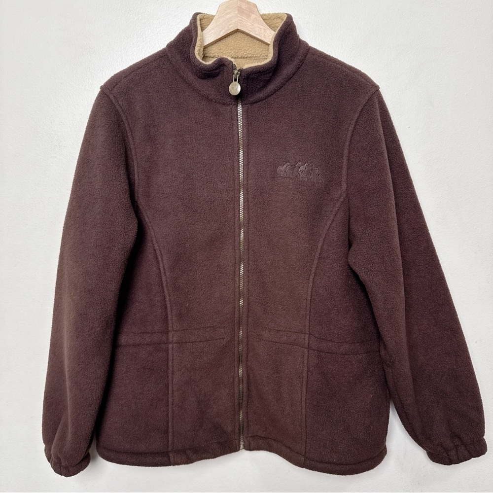 Outback Trading Medium Sherpa Brown Full Zip Womens Jacket